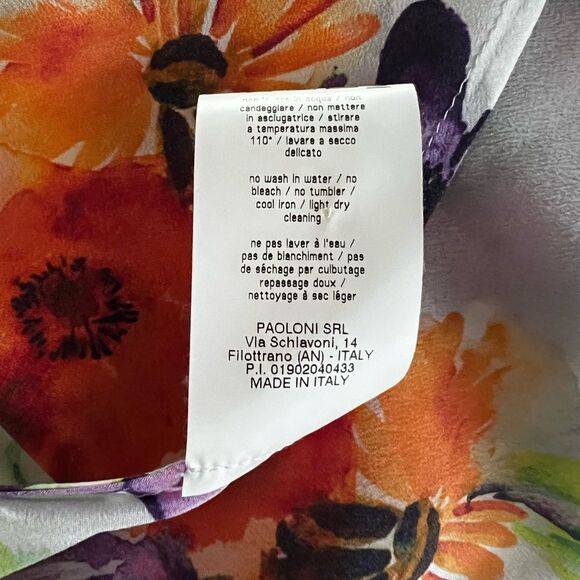 MSGM Floral Silk Crape Asymmetric Dress Size 44/M - Picture 8 of 10